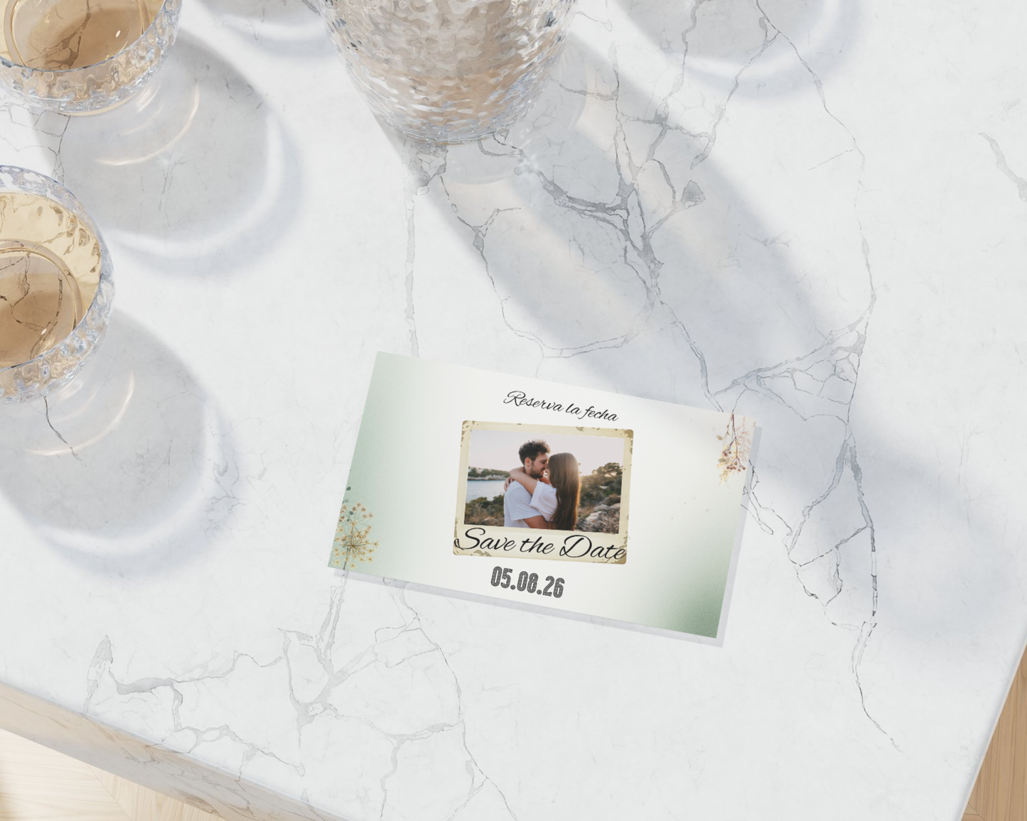 Tarjeta Save the Date A6 Personalizada – Reserva la Fecha con Foto – Diseño Elegante