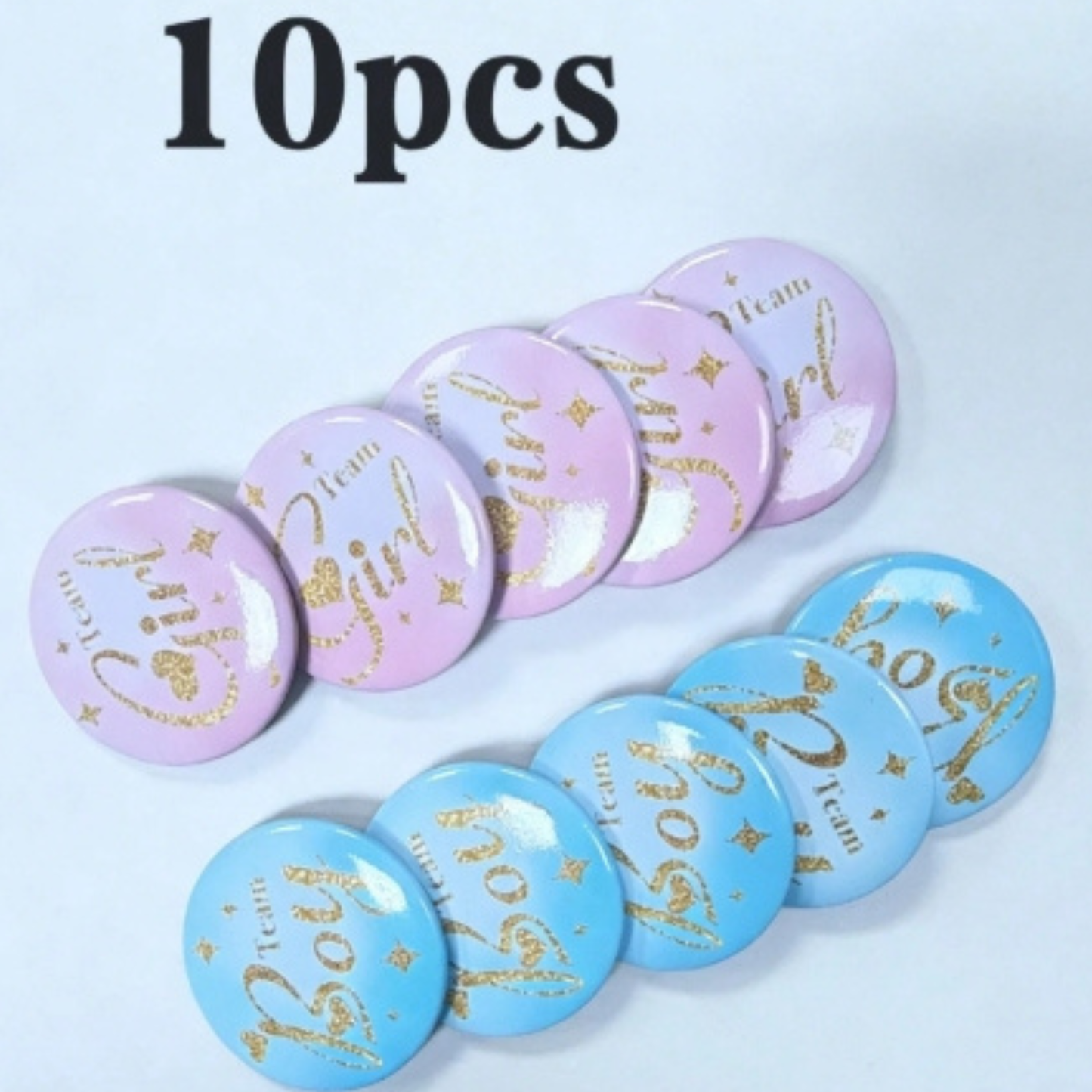 Pins Team Boy & Team Girl | Packs de 10 o 20 | Baby Shower & Gender Reveal