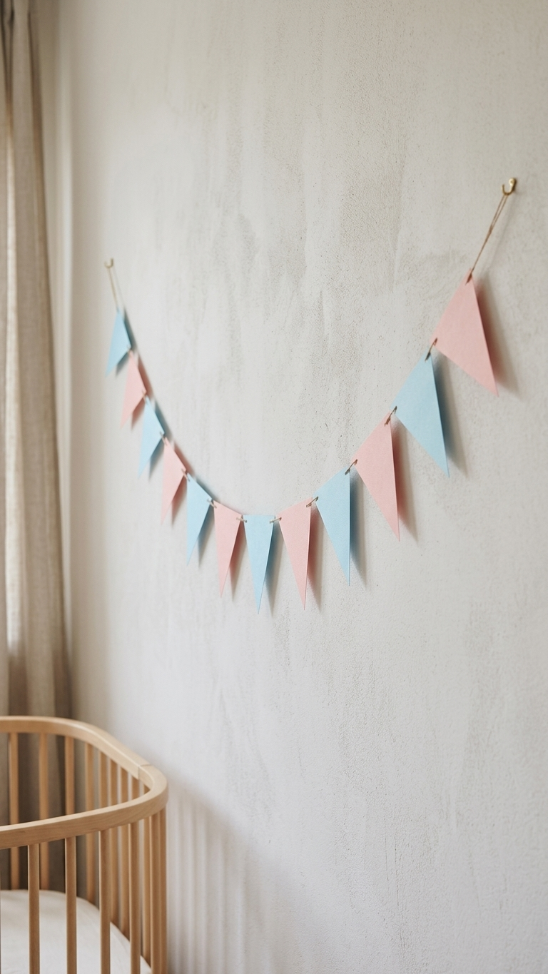 Banderín azul y rosa fiesta revelación de género - Decoración gender reveal party