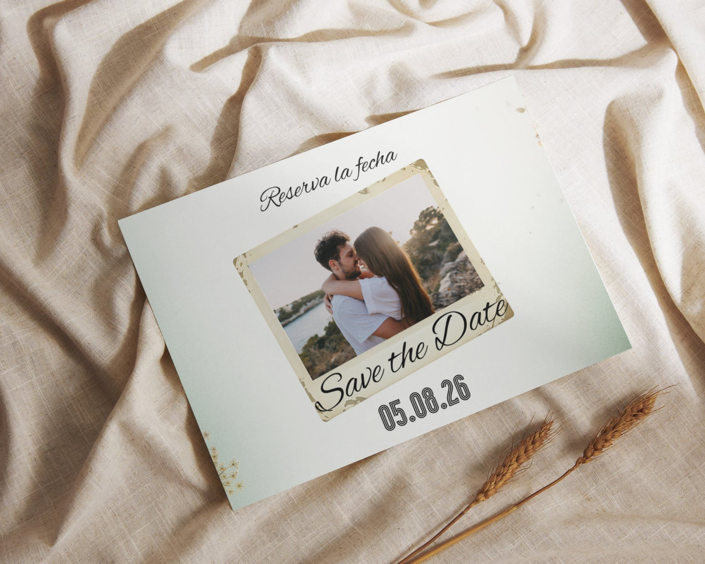 Tarjeta Save the Date A6 Personalizada – Reserva la Fecha con Foto – Diseño Elegante