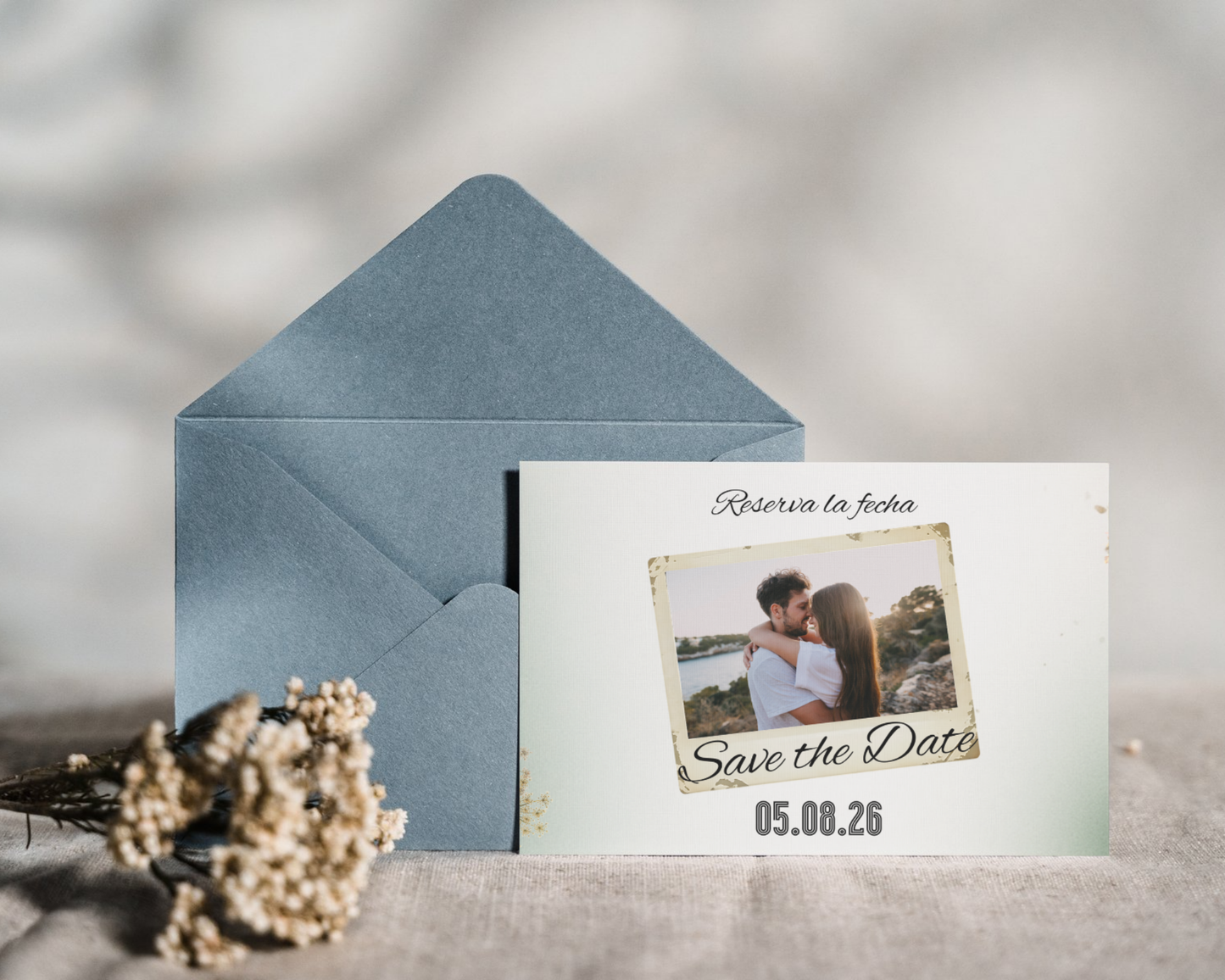 Tarjeta Save the Date A6 Personalizada – Reserva la Fecha con Foto – Diseño Elegante