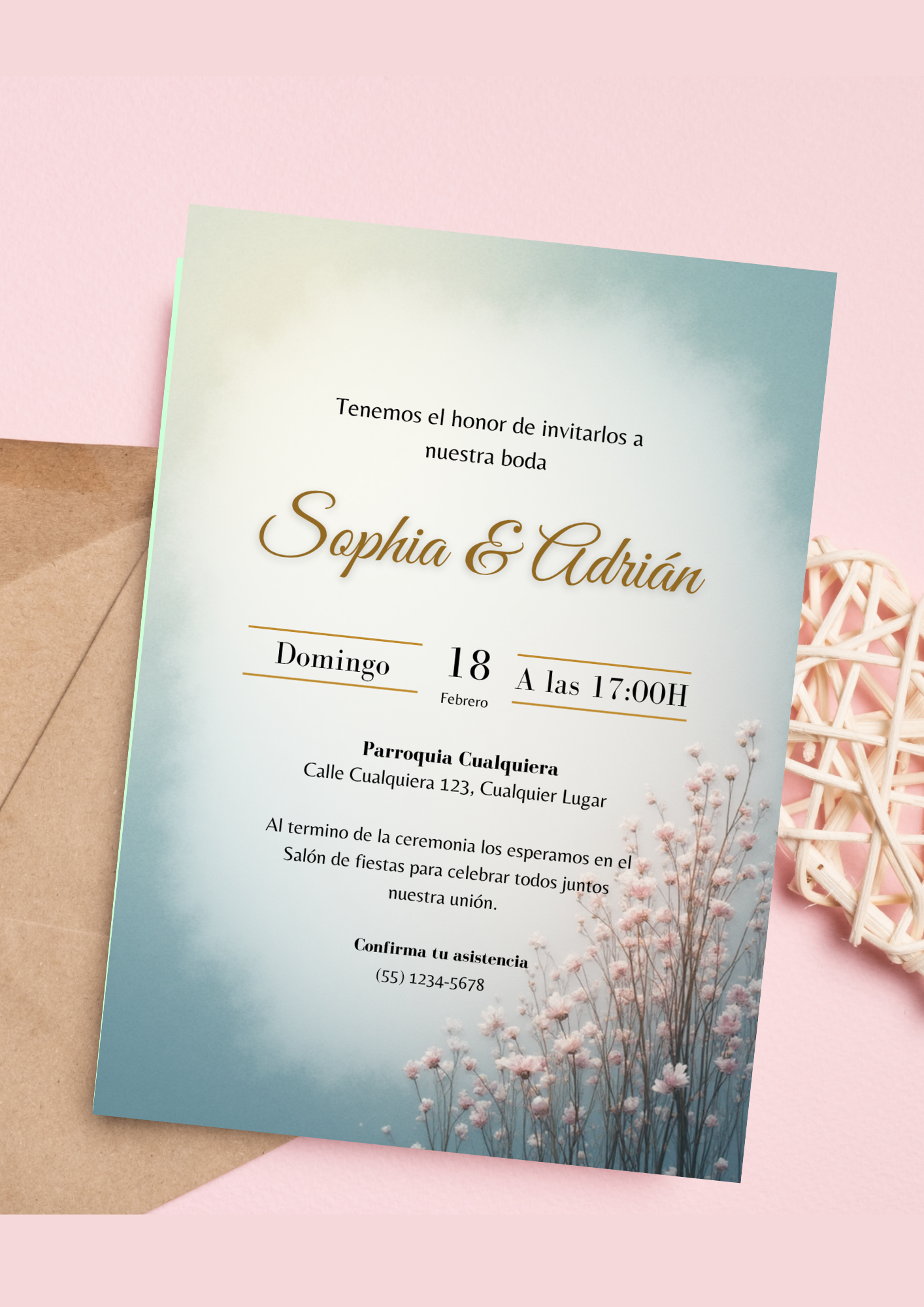 Colección Botánica – Invitaciones de Boda A6 · 4 Diseños Elegantes