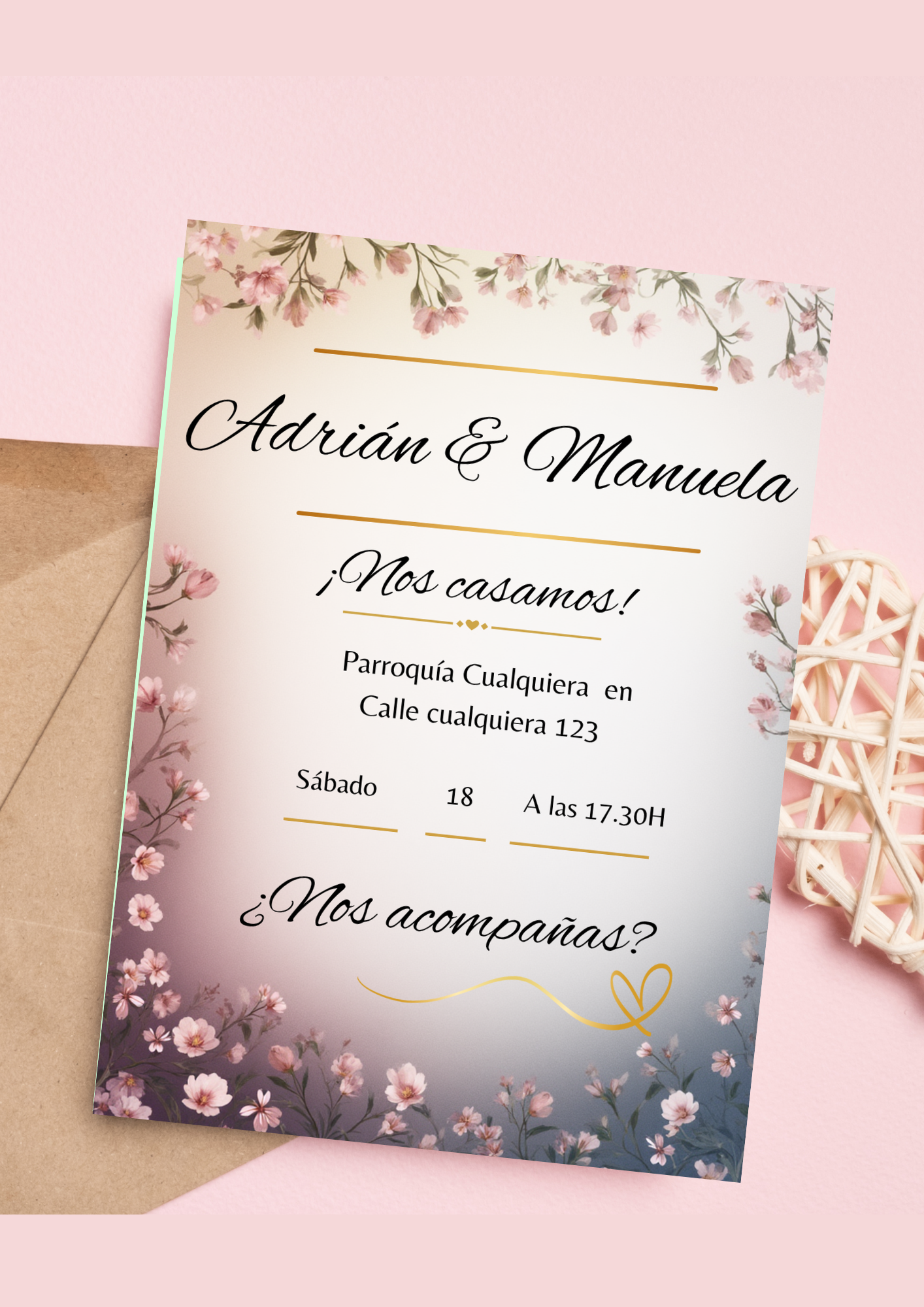Colección Botánica – Invitaciones de Boda A6 · 4 Diseños Elegantes
