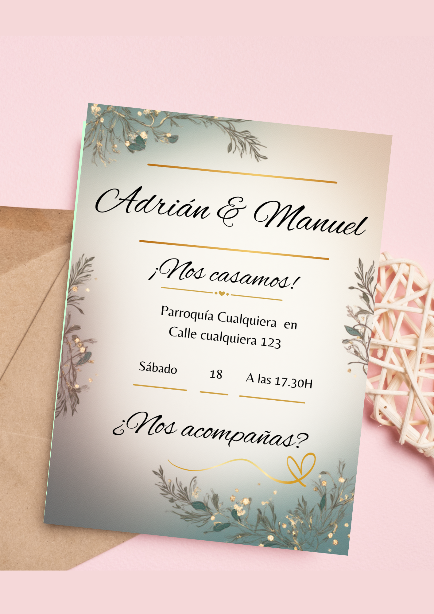 Colección Botánica – Invitaciones de Boda A6 · 4 Diseños Elegantes