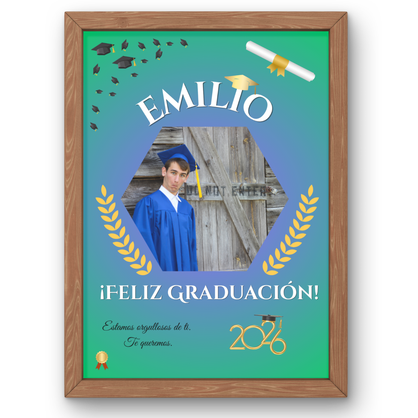 Lámina A4 Personalizada Graduación — Nombre + Foto | Regalo Fin de Curso