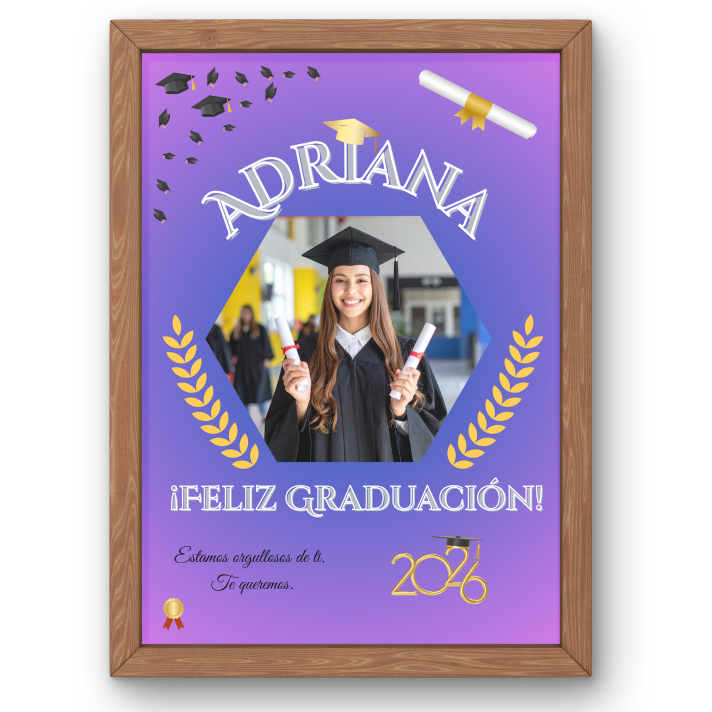 Lámina A4 Personalizada Graduación — Nombre + Foto | Regalo Fin de Curso 2026