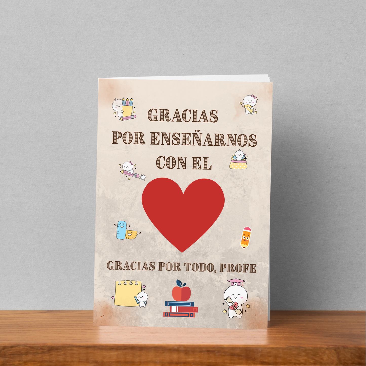 Pack Agradecimiento para Profes — Lámina A3 + Tarjeta A5 + 2 tintas | Regalo Fin de Curso