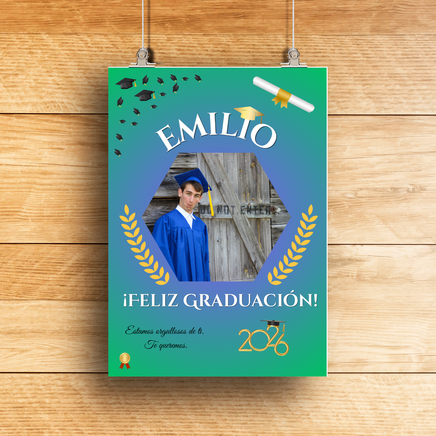 Lámina A4 Personalizada Graduación — Nombre + Foto | Regalo Fin de Curso