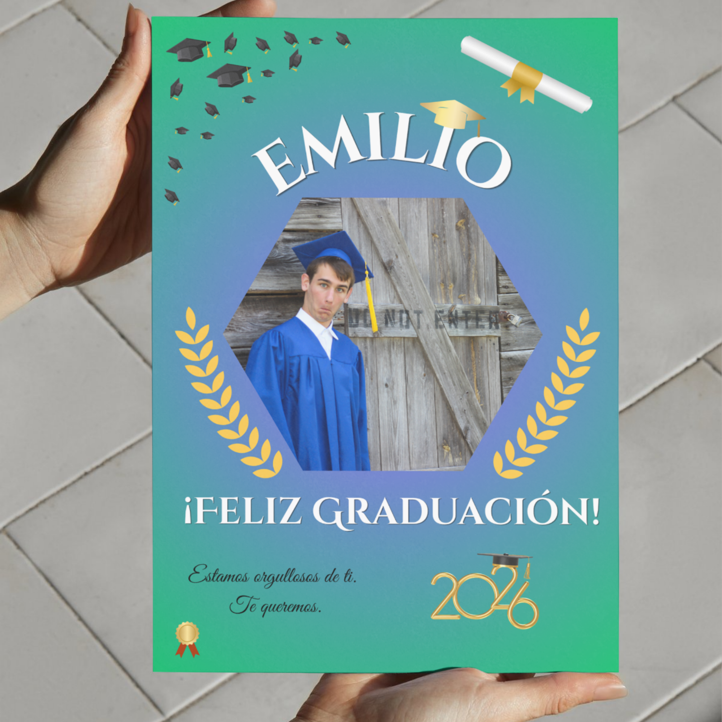 Lámina A4 Personalizada Graduación — Nombre + Foto | Regalo Fin de Curso