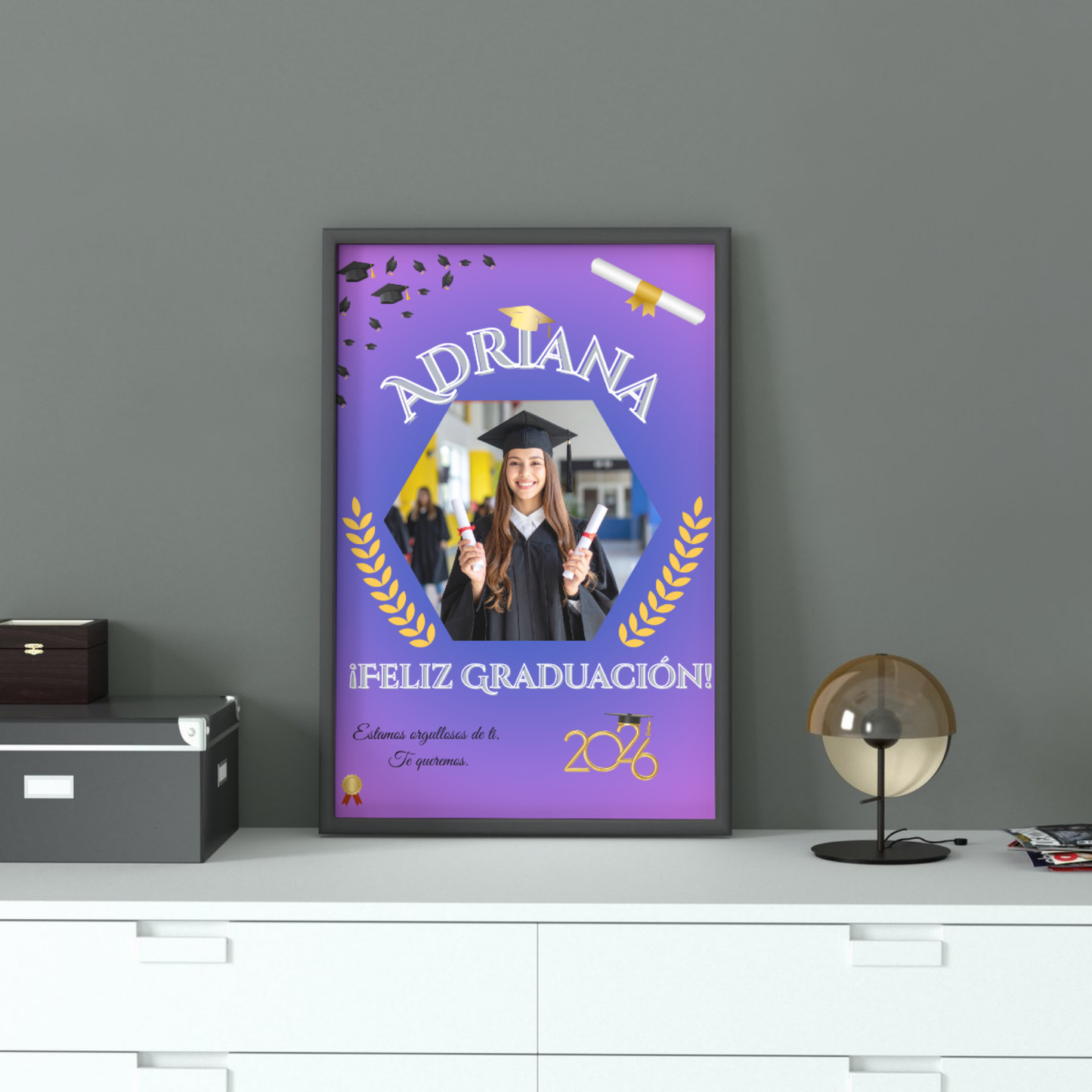 Lámina A4 Personalizada Graduación — Nombre + Foto | Regalo Fin de Curso 2026