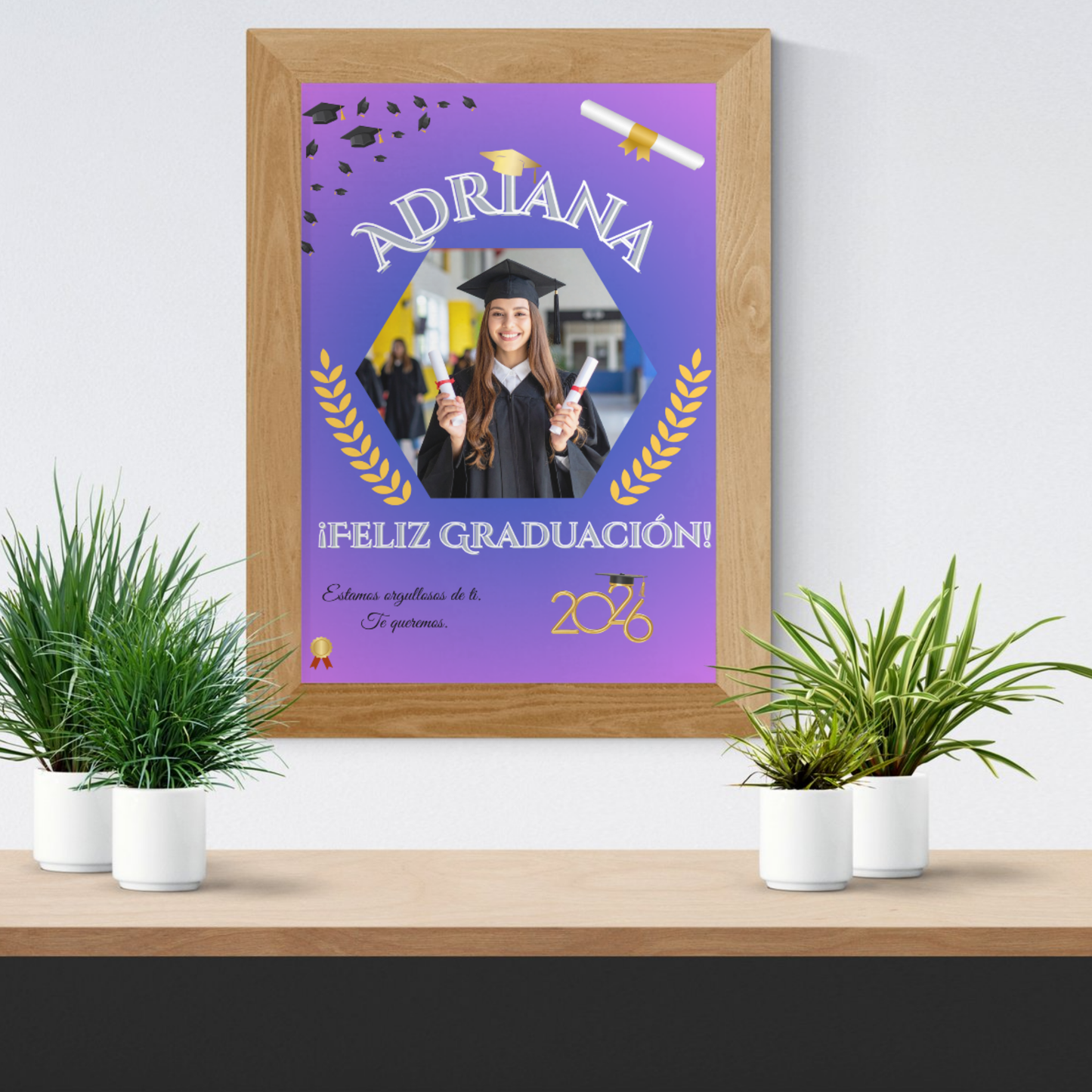 Lámina A4 Personalizada Graduación — Nombre + Foto | Regalo Fin de Curso 2026