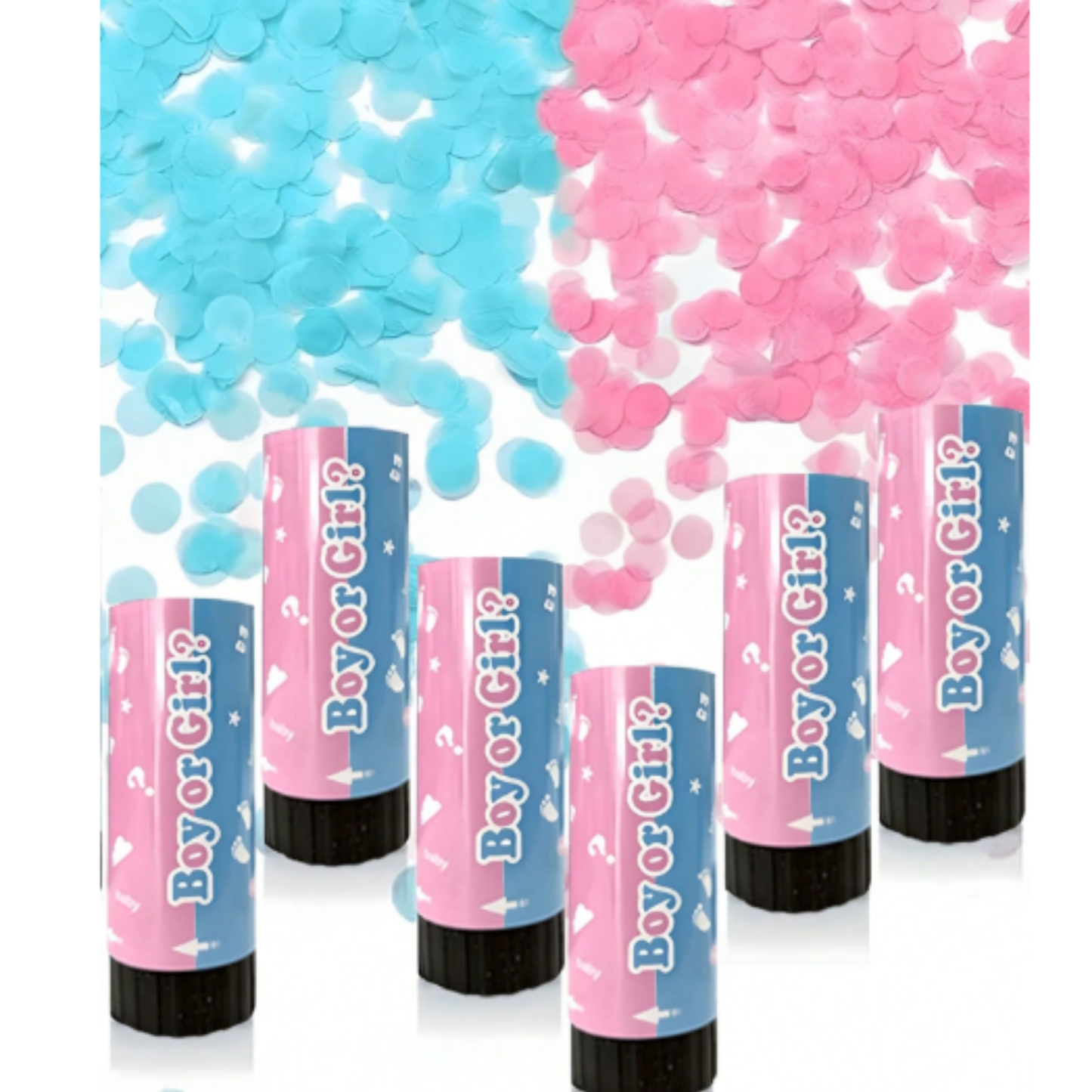 Mini cañones revelación de género confeti azul o rosa - Fiesta gender reveal party - Niño o niña