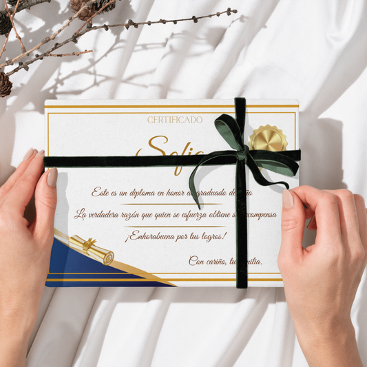 Diploma Personalizado A4 Horizontal — Nombre + Curso + Mensaje | Graduación