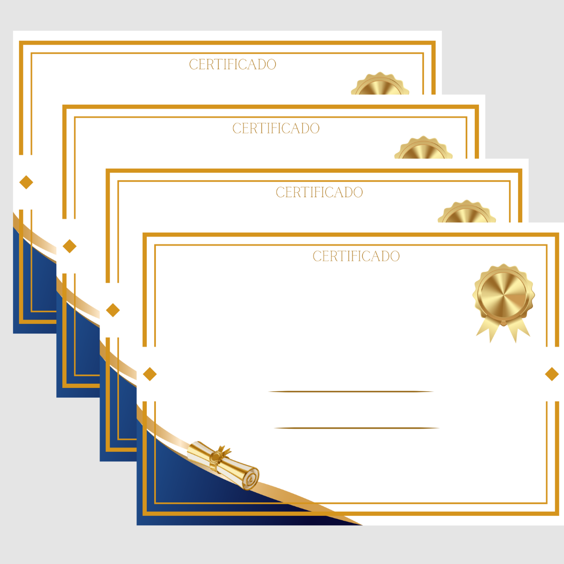 Pack 10 Diplomas en Blanco A4 Horizontal — Certificados para Rellenar | Fin de Curso