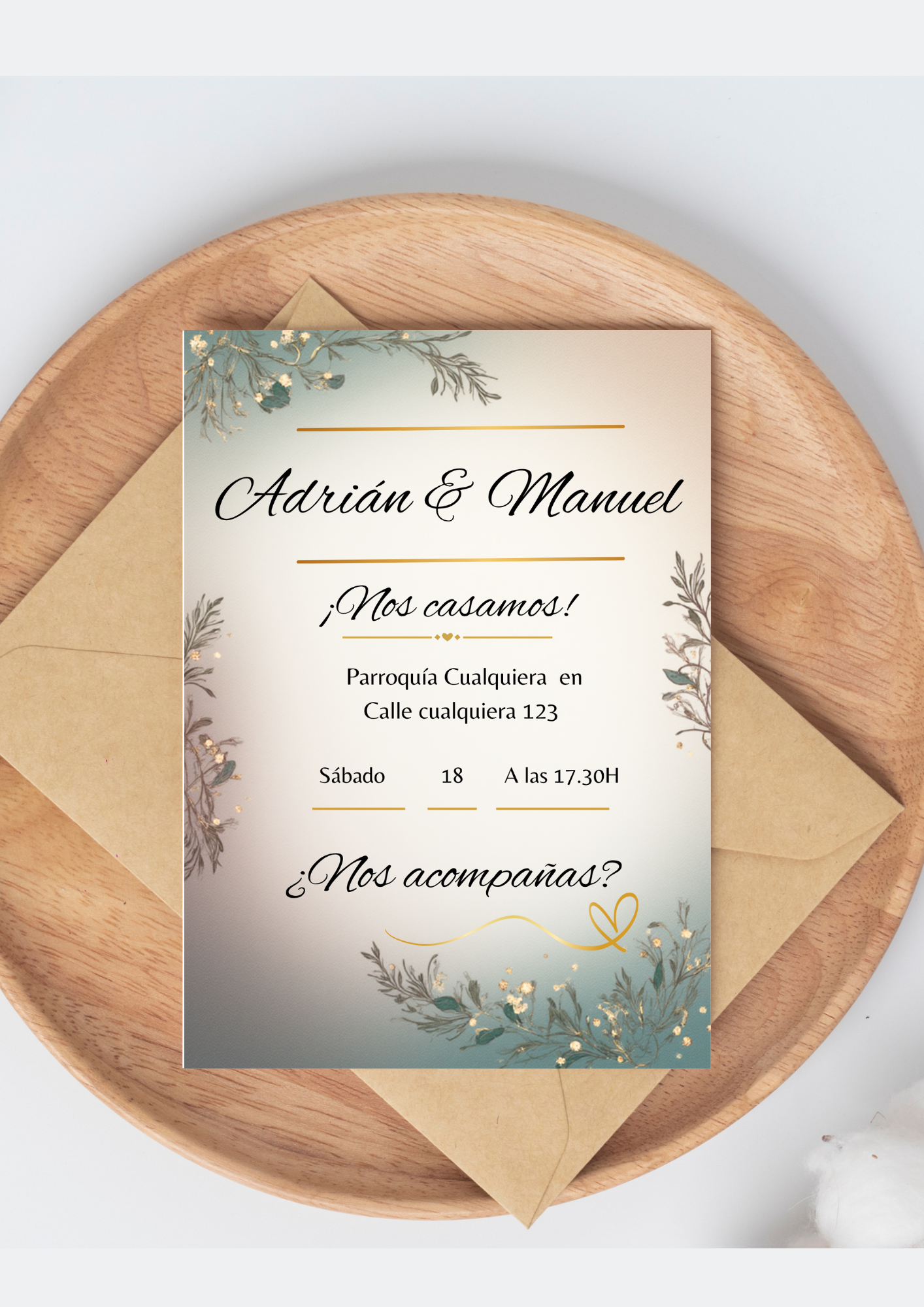 Colección Botánica – Invitaciones de Boda A6 · 4 Diseños Elegantes