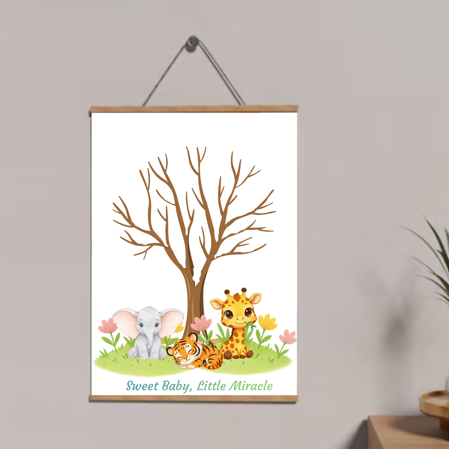 Lámina A4 “Sweet Baby – Little Miracle” + 2 tintas | 300 g/m² | Baby Shower, Bautizo, Cumpleaños