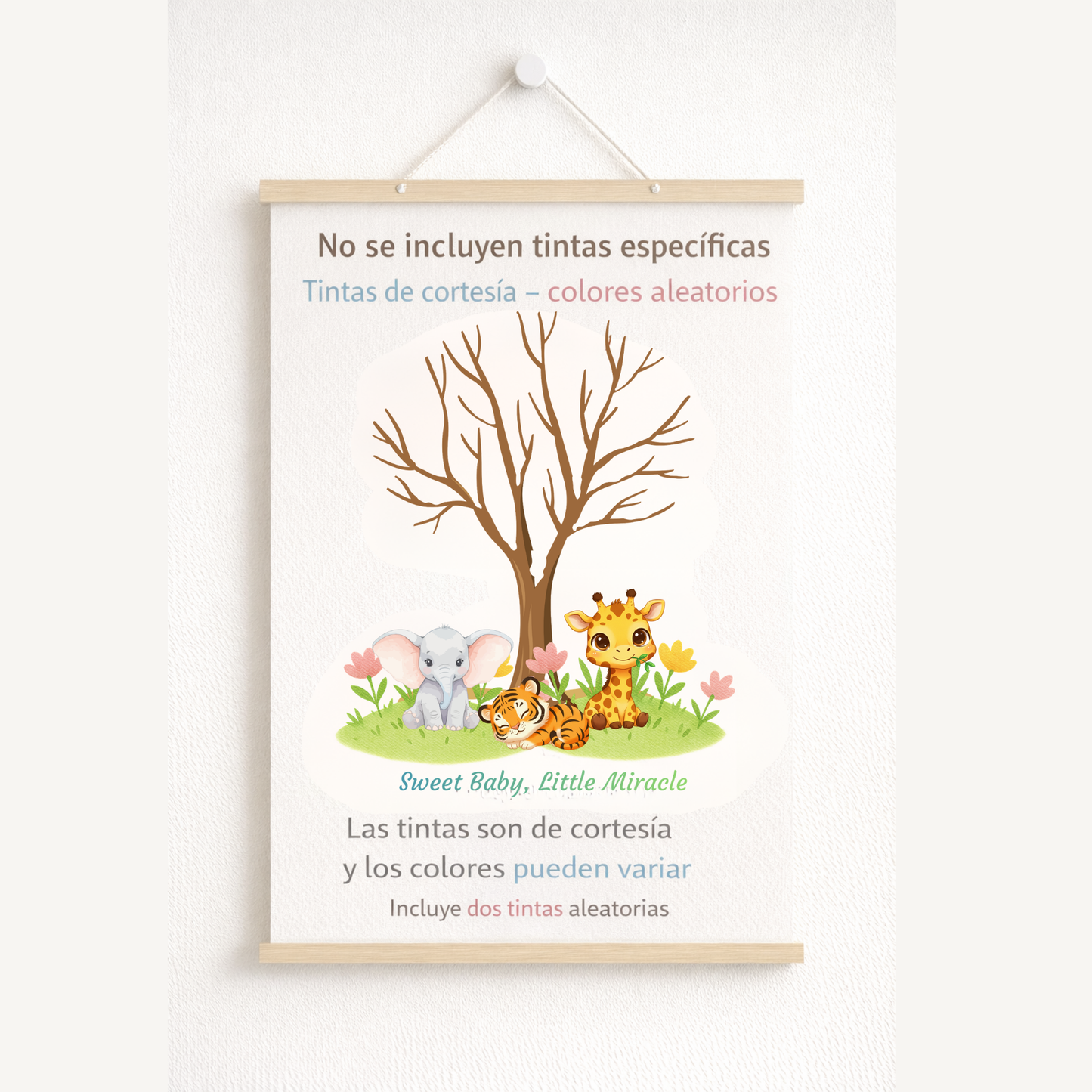 Lámina A4 “Sweet Baby – Little Miracle” + 2 tintas | 300 g/m² | Baby Shower, Bautizo, Cumpleaños