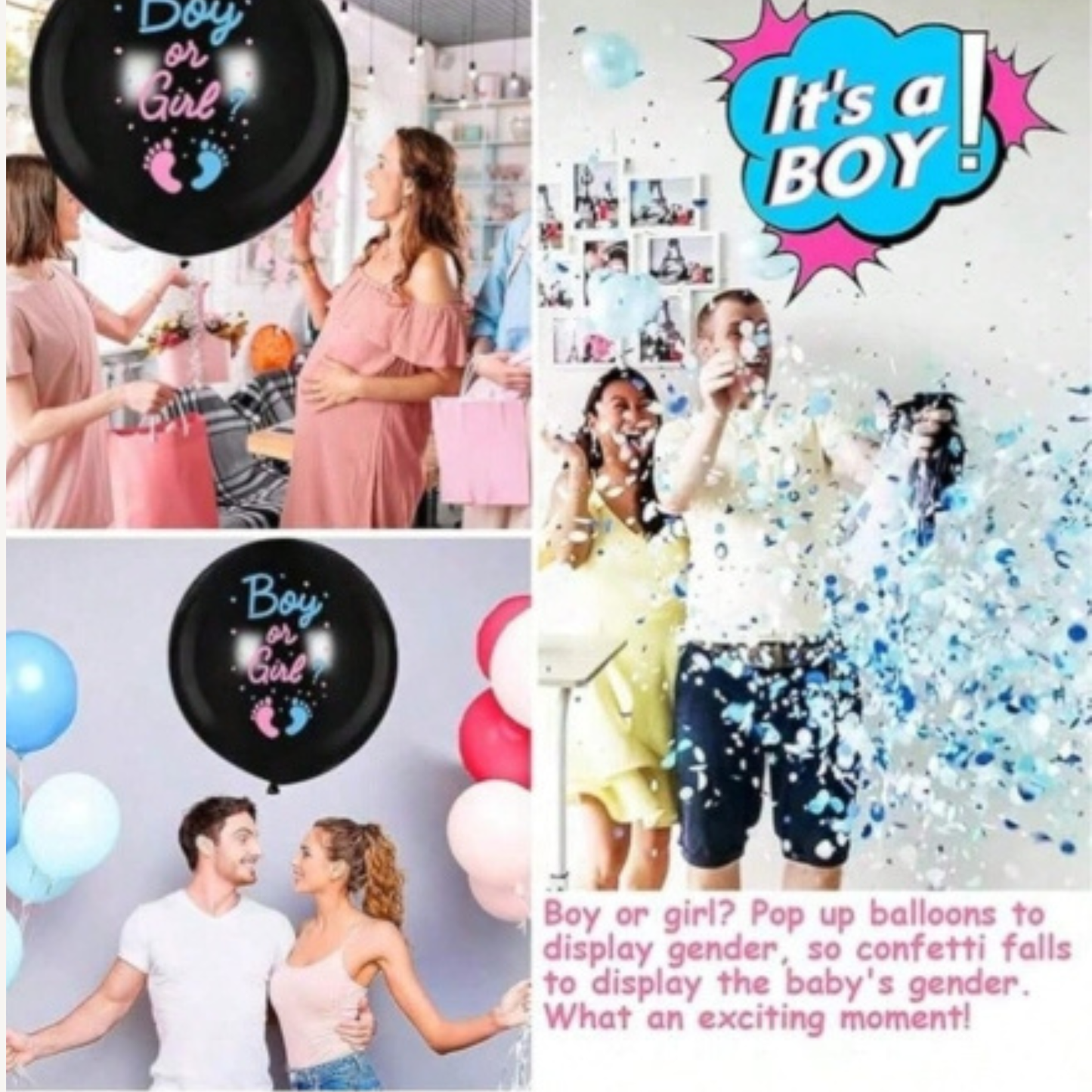 Pack Gender Reveal — Árbol de huellas A3 + tinta rosa y azul + lámina votación + adhesivos + globo revelación