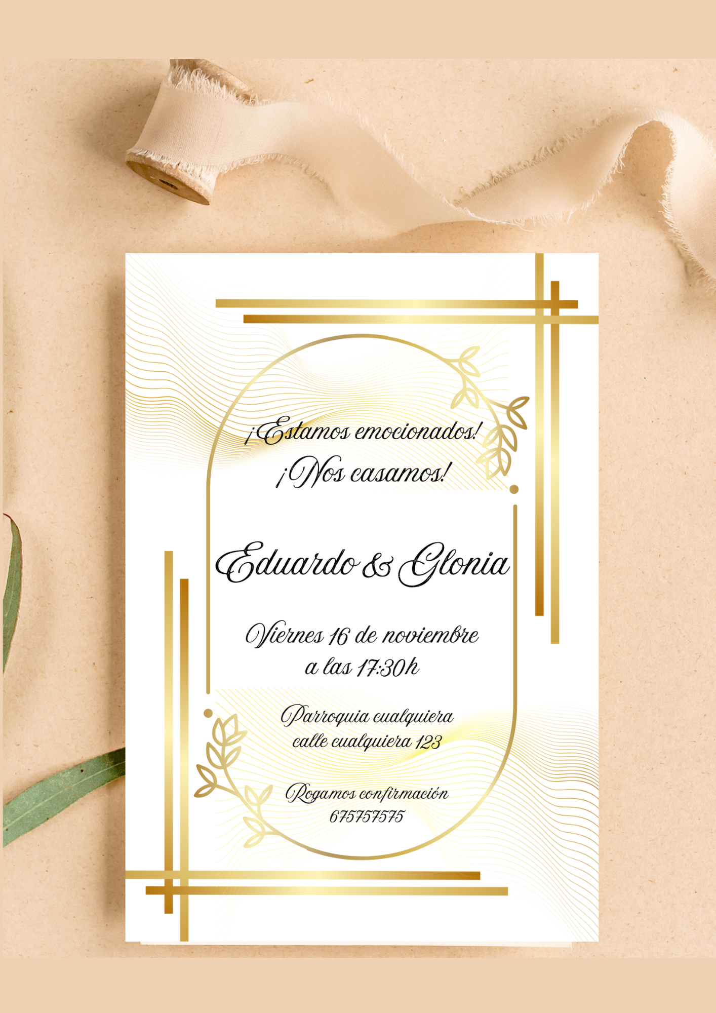 Colección Griega – Invitaciones de Boda A6 · Mármol y Dorado · 4 Diseños Elegantes