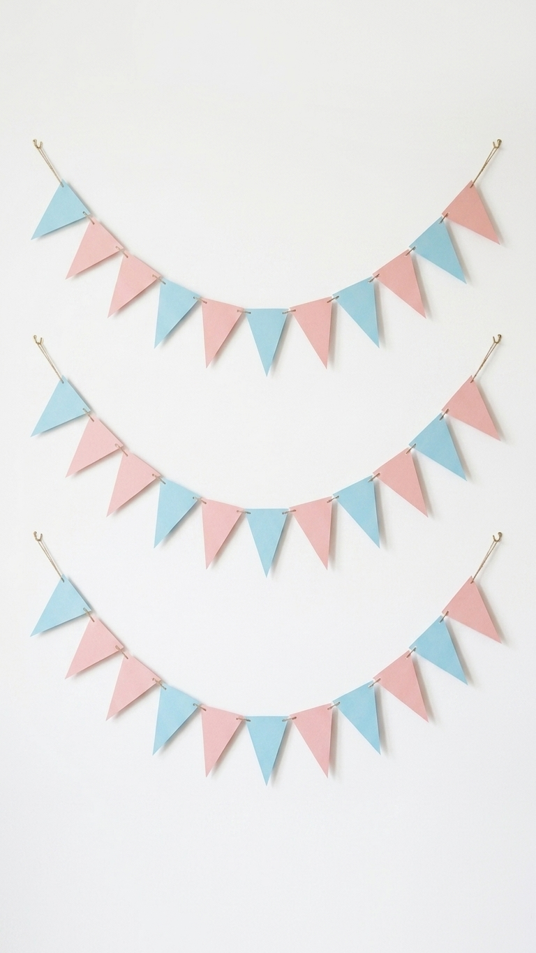 Banderín azul y rosa fiesta revelación de género - Decoración gender reveal party