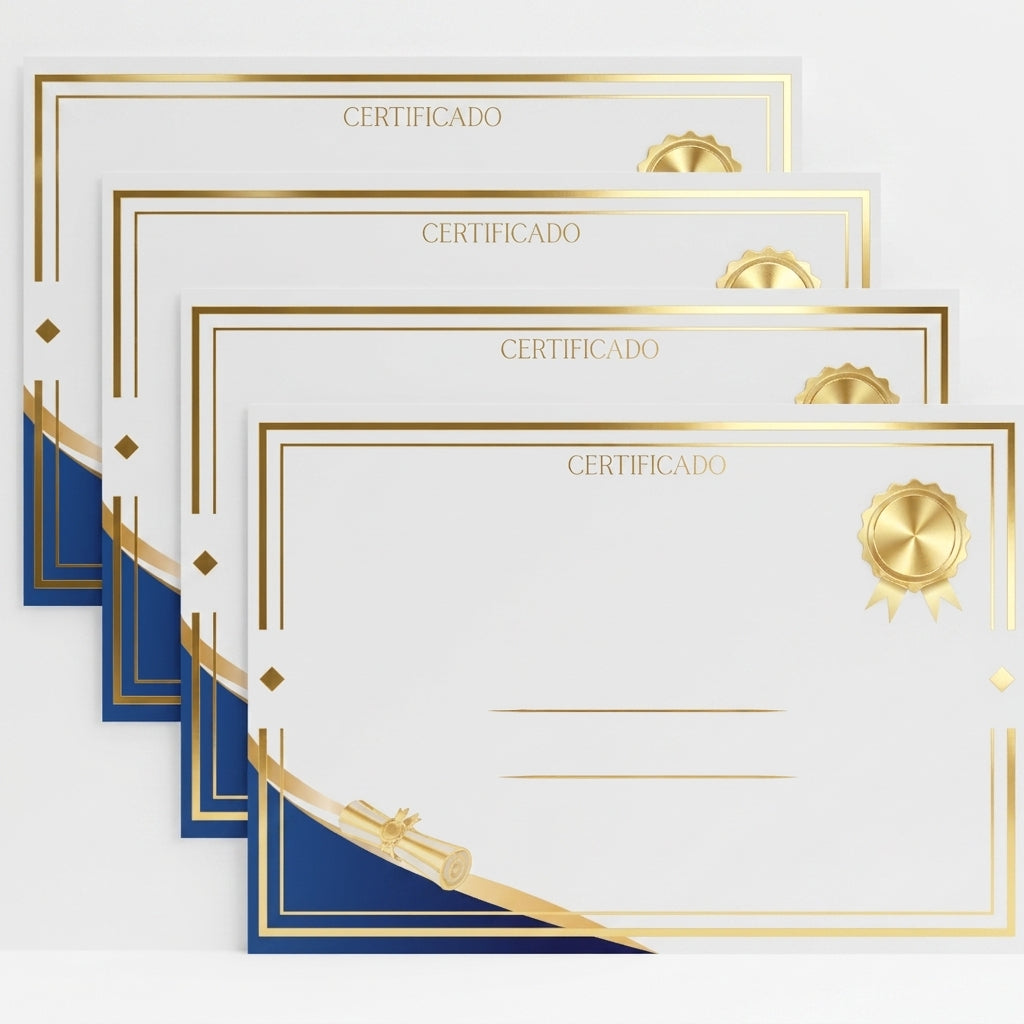 Pack 10 Diplomas en Blanco A4 Horizontal — Certificados para Rellenar | Fin de Curso