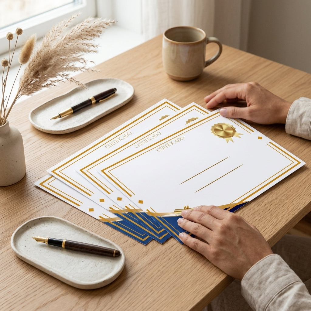 Pack 10 Diplomas en Blanco A4 Horizontal — Certificados para Rellenar | Fin de Curso