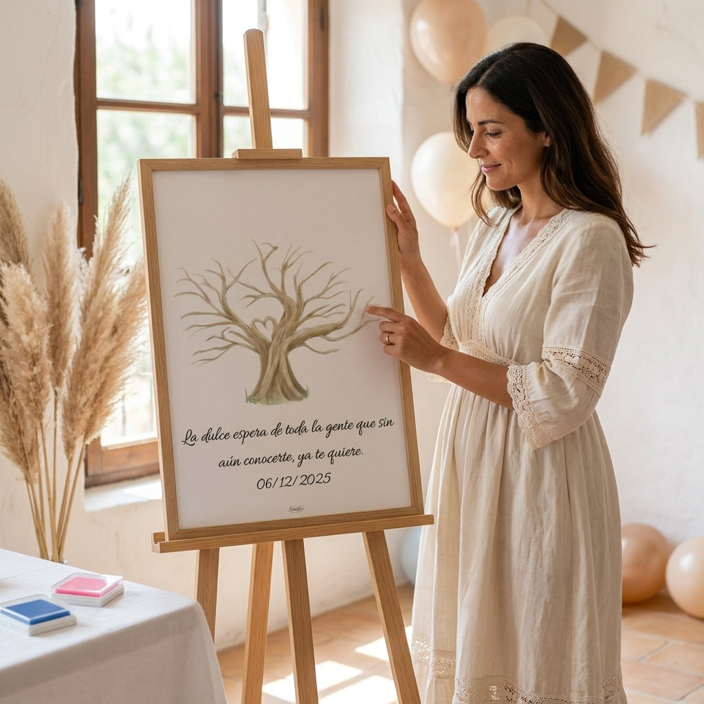 Lámina A3 Árbol de Huellas Personalizado + 2 tintas | Bodas, Baby Shower, Bautizo