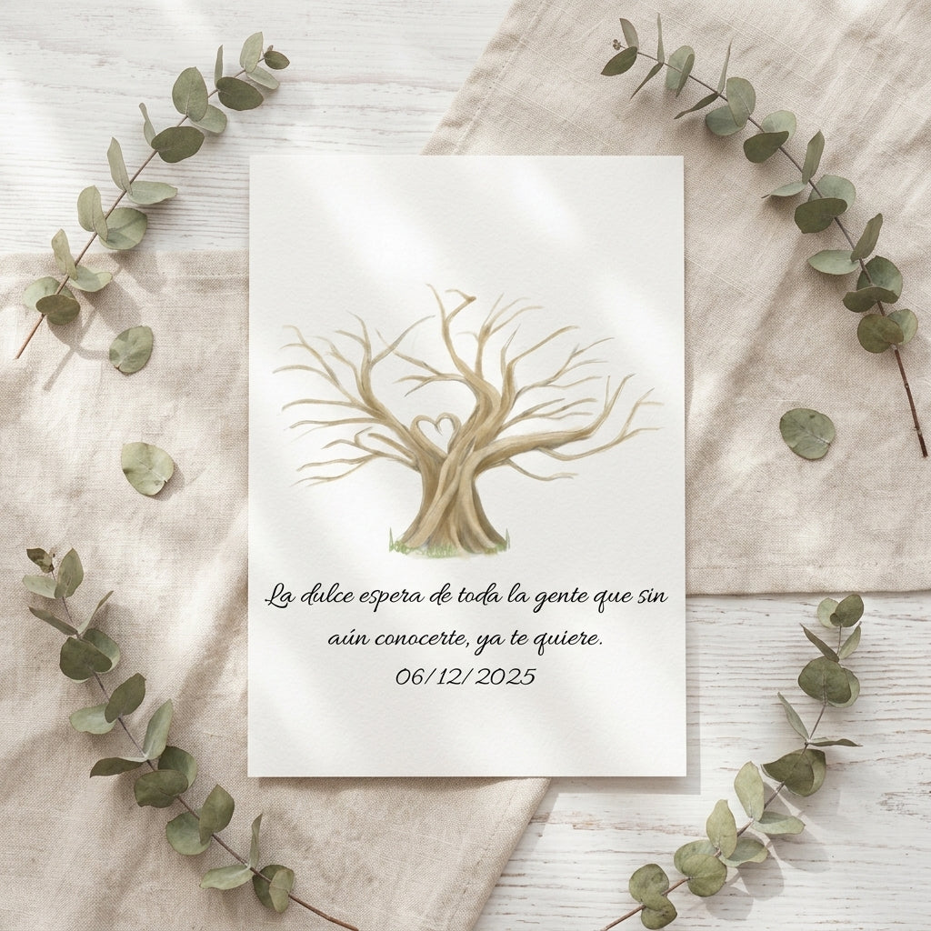 Lámina A3 Árbol de Huellas Personalizado + 2 tintas | Bodas, Baby Shower, Bautizo